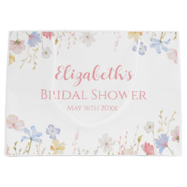 WILDFLOWERS Bridal Shower Floral spring ラージペーパーバッグ