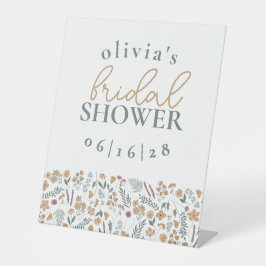Wildflowers Bridal Shower Pedestal Sign - オレンジ 台座サイン