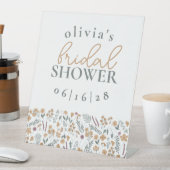 Wildflowers Bridal Shower Pedestal Sign - Orange 台座サイン (インサイチュ)