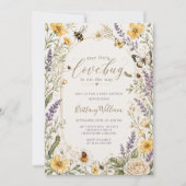 Wildflowers Bugs Watercolor ベビーシャワー 招待状 (正面)