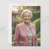 Wildflowers Bunch Minimal In Loving Memory Photo 招待状 (裏面)