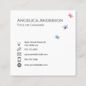 Wildflowers Butterflies Business Card スクエア名刺 (裏面)