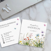 Wildflowers Butterflies Business Card スクエア名刺