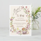 Wildflowers Butterflies Tea Party Bridal Luncheon 招待状 (スタンド正面)