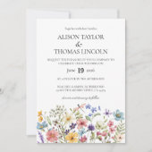 Wildflowers butterfly and dragonfly Wedding  招待状 (正面)