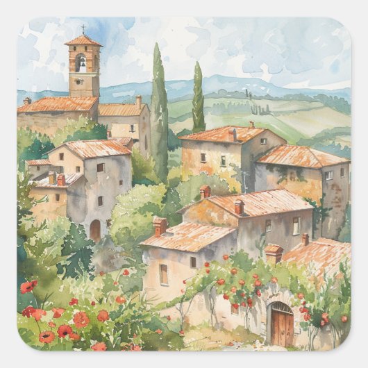 Wildflowers by a Lake スクエアシール (正面)