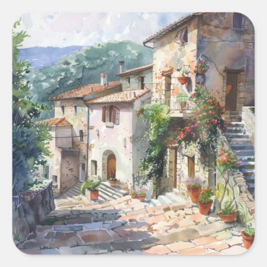 Wildflowers by a Lake スクエアシール (正面)