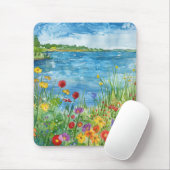 Wildflowers by a Lake マウスパッド (マウス)