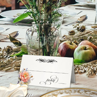 Wildflowers & Calligraphy - Cream プレイスカード