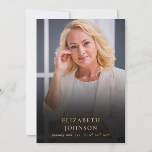 Wildflowers Celebration of Life Funeral Photo 招待状 (裏面)