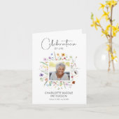 Wildflowers Celebration of Life Photo Prayer Card カード (黄色い花)