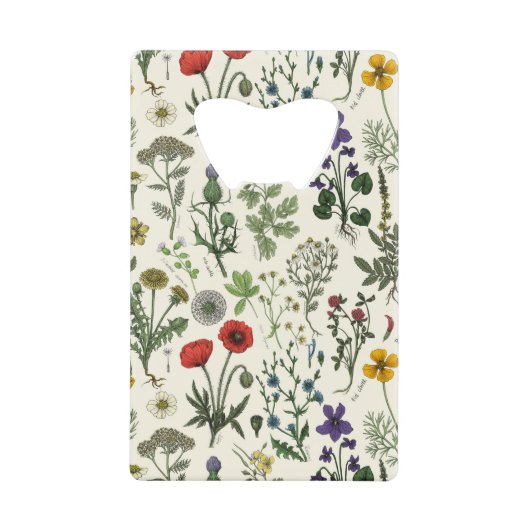 Wildflowers collage クレジットカード栓抜き (正面)