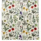 Wildflowers collage シャワーカーテン (正面)
