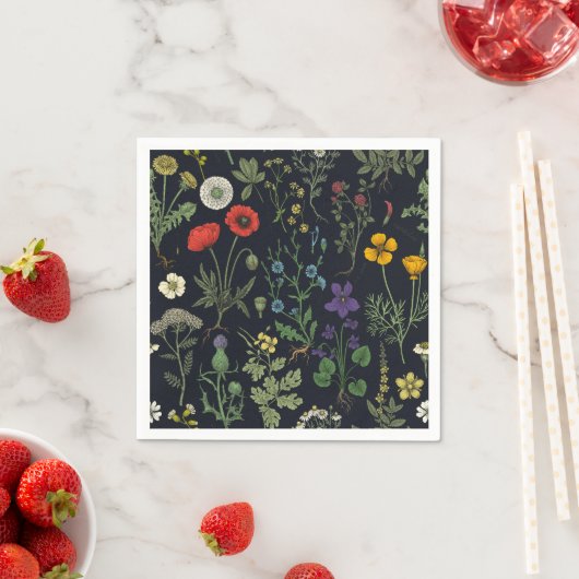 Wildflowers collage スタンダードカクテルナプキン (インサイチュ)