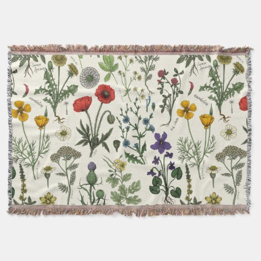 Wildflowers collage スローブランケット (正面)