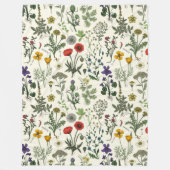 Wildflowers collage フリースブランケット (正面)