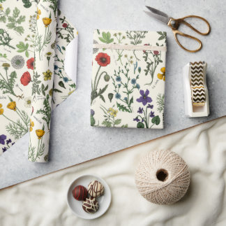 Wildflowers collage ラッピングペーパー