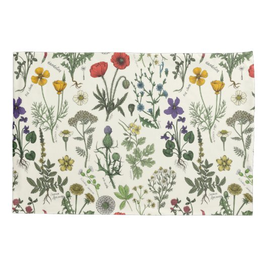 Wildflowers collage 枕カバー (裏面-左)