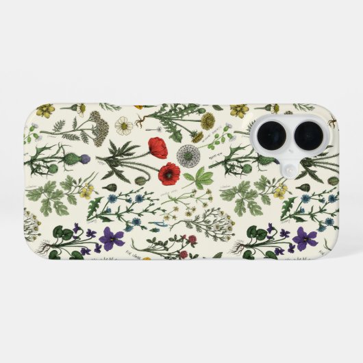 Wildflowers collage iPhone 16ケース (裏面横)