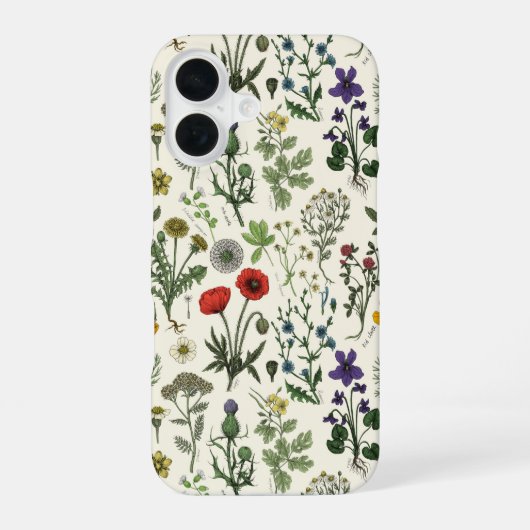 Wildflowers collage iPhone 16ケース (裏面)