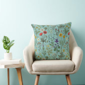 Wildflowers collage on blue クッション (椅子)