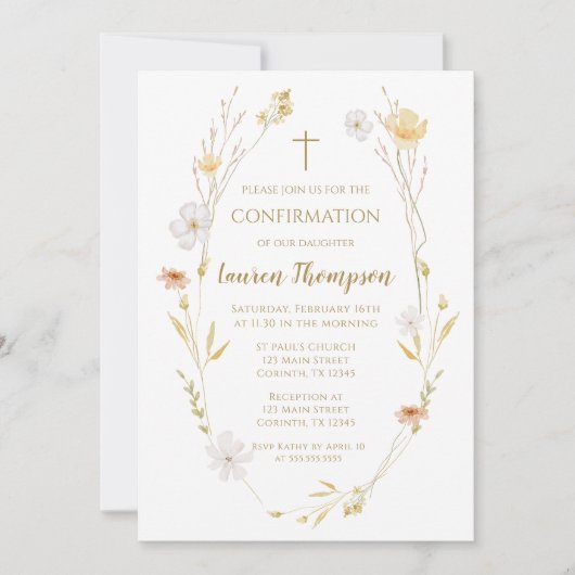 Wildflowers Confirmation Invitation  招待状 (正面)