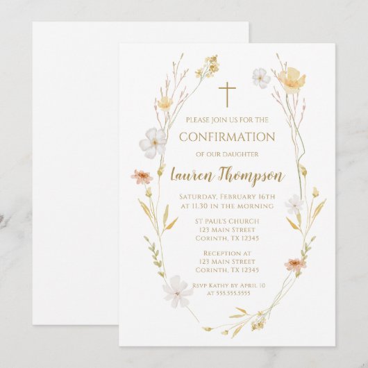 Wildflowers Confirmation Invitation  招待状 (正面/裏面)