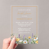 Wildflowers Daisy Lavender Botanical Bridal Shower アクリル招待状 (インサイチュ (ポータブル))