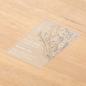  wildflowers design First Holy Communion アクリル招待状 (レイダウン)