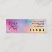 Wildflowers Elegant カスタムソーシャルアイコン レインボー スキニー名刺 (裏面)
