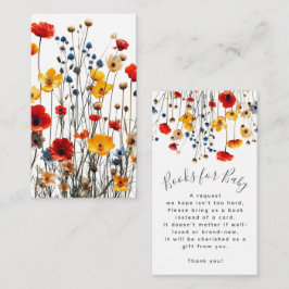 Wildflowers Elegant Baby Shower Books for Baby エンクロージャーカード
