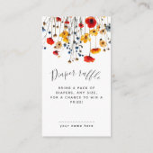 Wildflowers Elegant Baby Shower Diaper Raffle エンクロージャーカード (裏面)