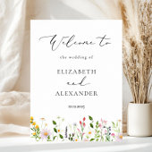 Wildflowers Elegant Calligraphy Wedding Welcome ポスター