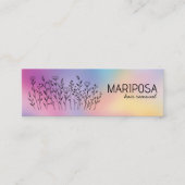 Wildflowers Elegant Custom Social Icons Rainbow スキニー名刺 (正面)