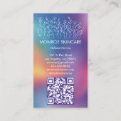 Wildflowers Elegant LineArt Custom QR Code Rainbow 名刺 (裏面)