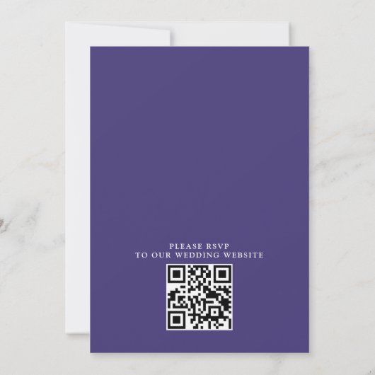 Wildflowers Elegant Modern Budget QR Code Wedding 招待状 (裏面)