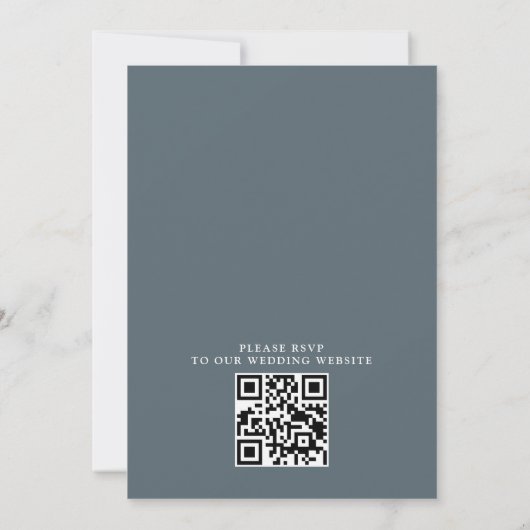 Wildflowers Elegant Modern Budget QR Code Wedding 招待状 (裏面)