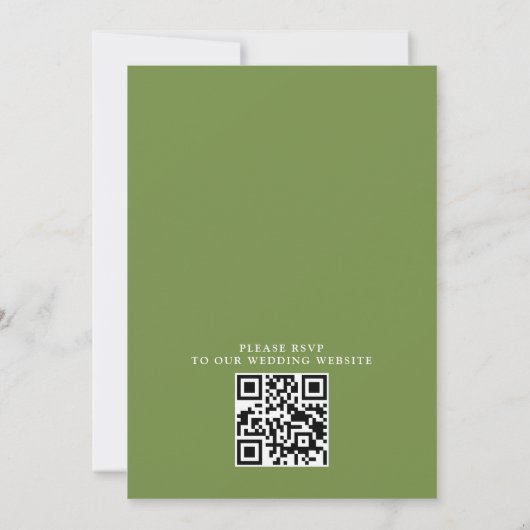 Wildflowers Elegant Modern Budget QR Code Wedding 招待状 (裏面)
