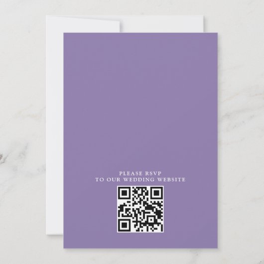 Wildflowers Elegant Modern Budget QR Code Wedding 招待状 (裏面)