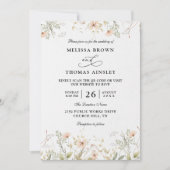 Wildflowers Elegant Modern Budget QR Code Wedding 招待状 (正面)