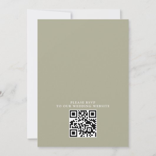 Wildflowers Elegant Modern Budget QR Code Wedding 招待状 (裏面)