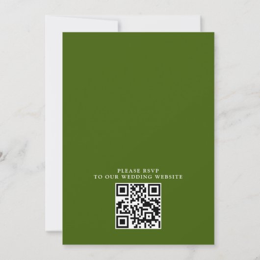 Wildflowers Elegant Modern Budget QR Code Wedding 招待状 (裏面)