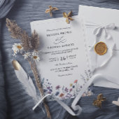 Wildflowers Elegant Modern Budget QR Code Wedding 招待状