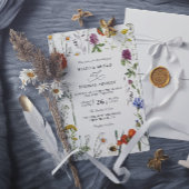 Wildflowers Elegant Modern Budget QR Code Wedding 招待状