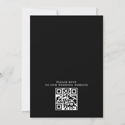 Wildflowers Elegant Modern Budget QR Code Wedding 招待状 (裏面)