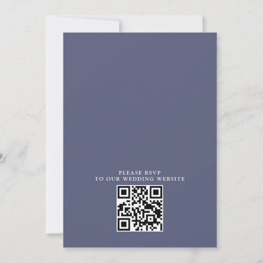Wildflowers Elegant Modern Budget QR Code Wedding 招待状 (裏面)