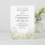 Wildflowers Elegant Modern Budget QR Code Wedding 招待状 (スタンド正面)
