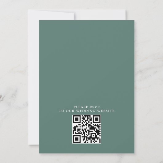 Wildflowers Elegant Modern Budget QR Code Wedding 招待状 (裏面)