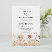 Wildflowers Elegant Modern Budget QR Code Wedding 招待状 (スタンド正面)