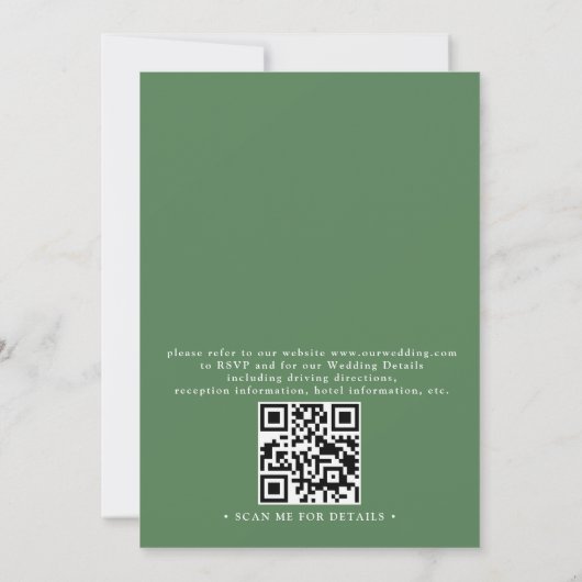 Wildflowers Elegant Modern Chic QR Code Wedding 招待状 (裏面)
